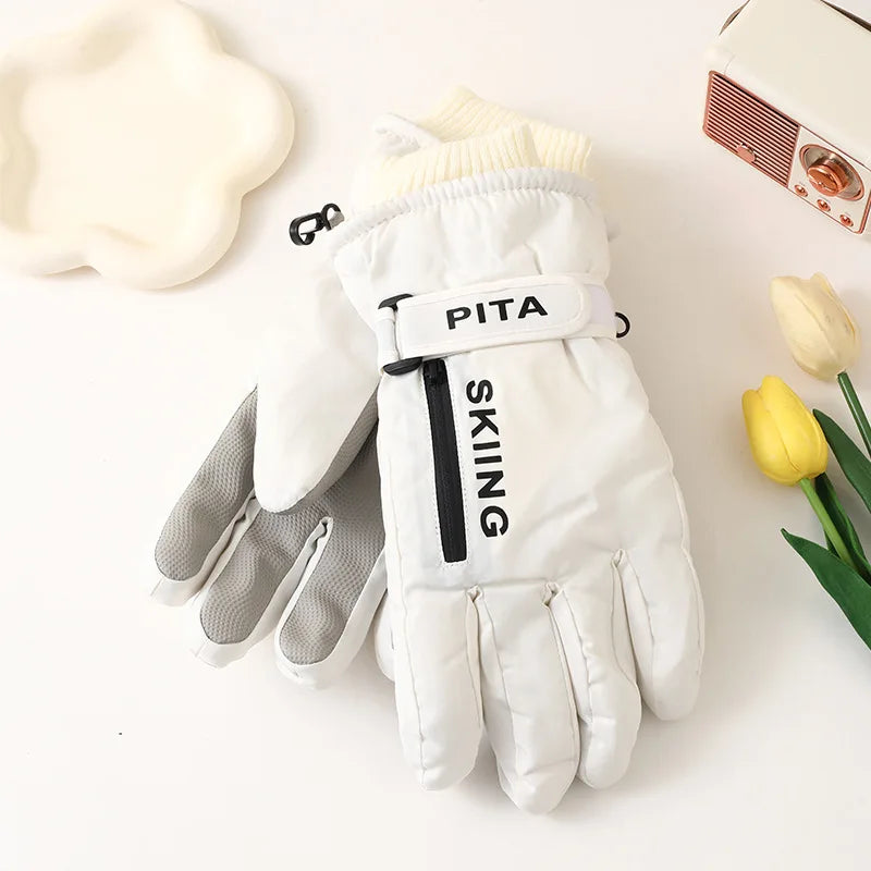 Winter Sports Gloves Non Slip Touch Ski Gloves Waterproof Pocket Snowboard Accessories Warm Men's and Women's Gloves Mittens