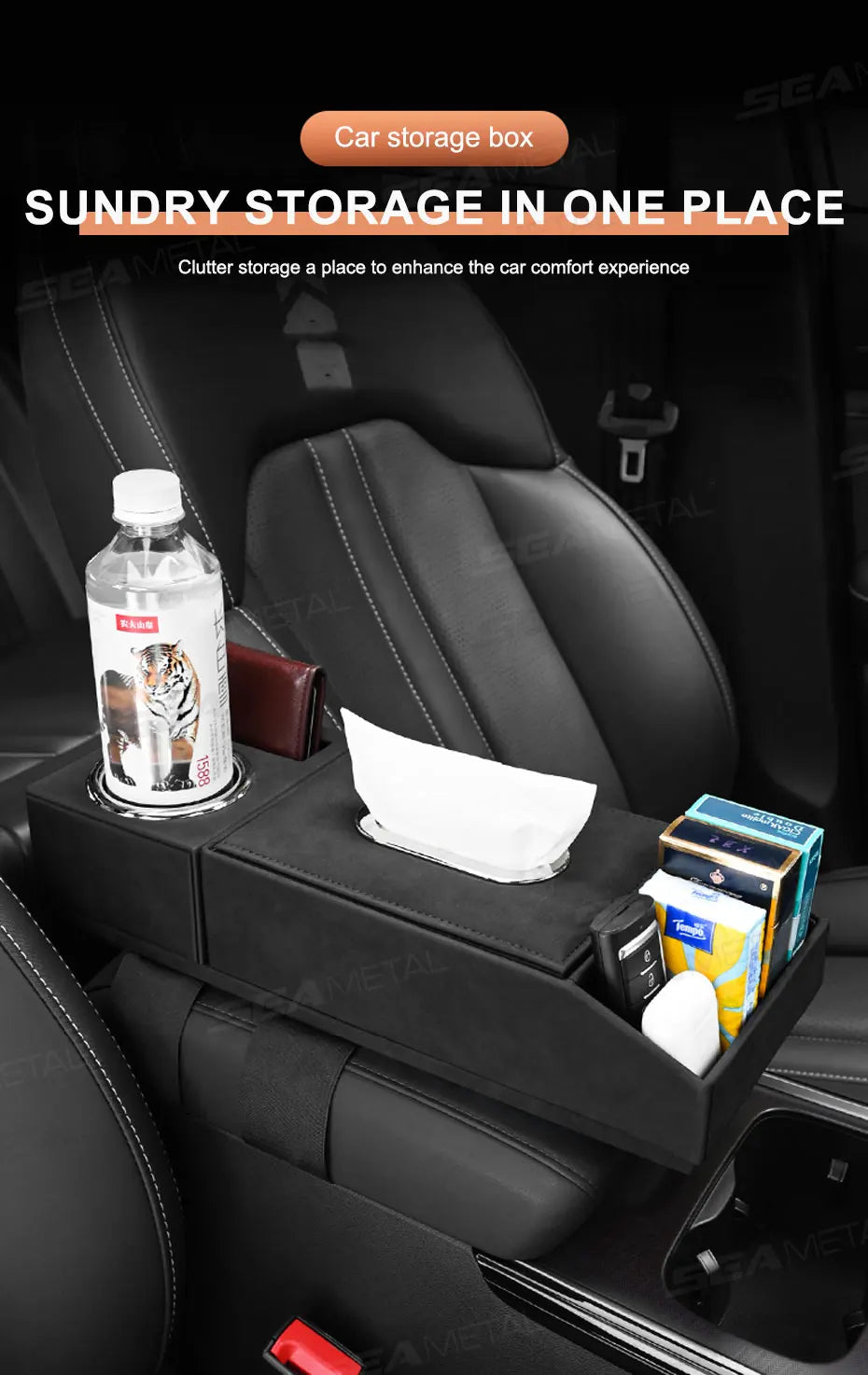 BLALION Car Armrest Mat Height Increase Pad Car Tissue Storage Box Cup Holder Armrest Protect Cushion Elbow Support Arm Cover