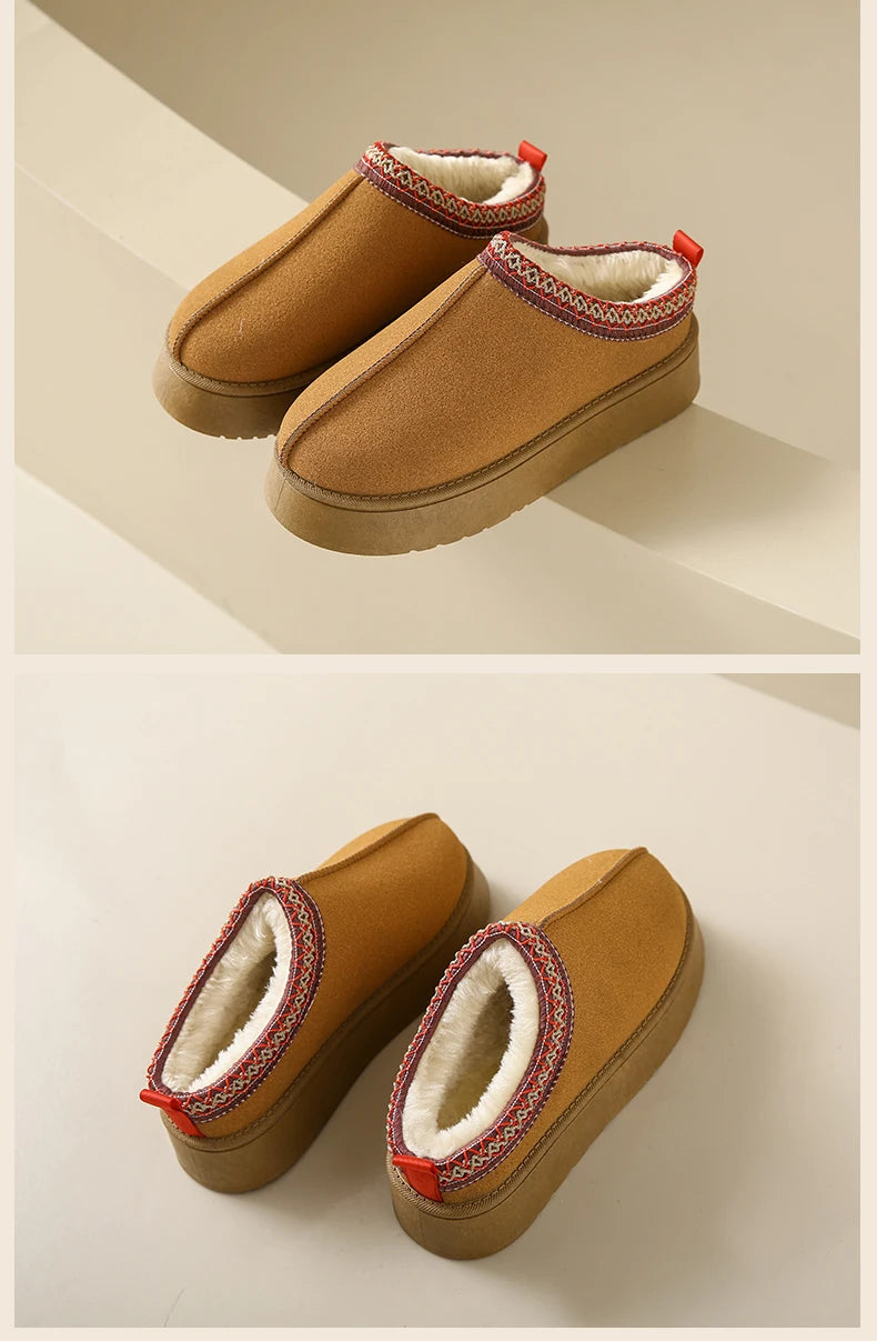 Winter Womens Slippers Fur Winter Warm Home Girls Slippers Women Man Casual Luxury Faux Suede Plush Shoes Thicken Indoor