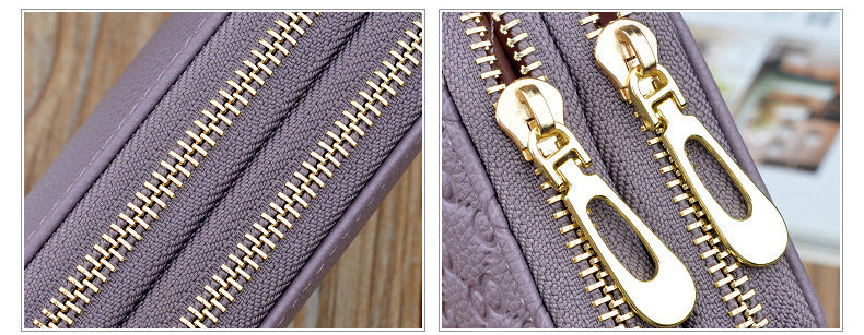 New Long Women's Wallet Female Purses Tassel Coin Purse Card Holder Wallets Double Zipper Pu Leather Clutch Phone Bag