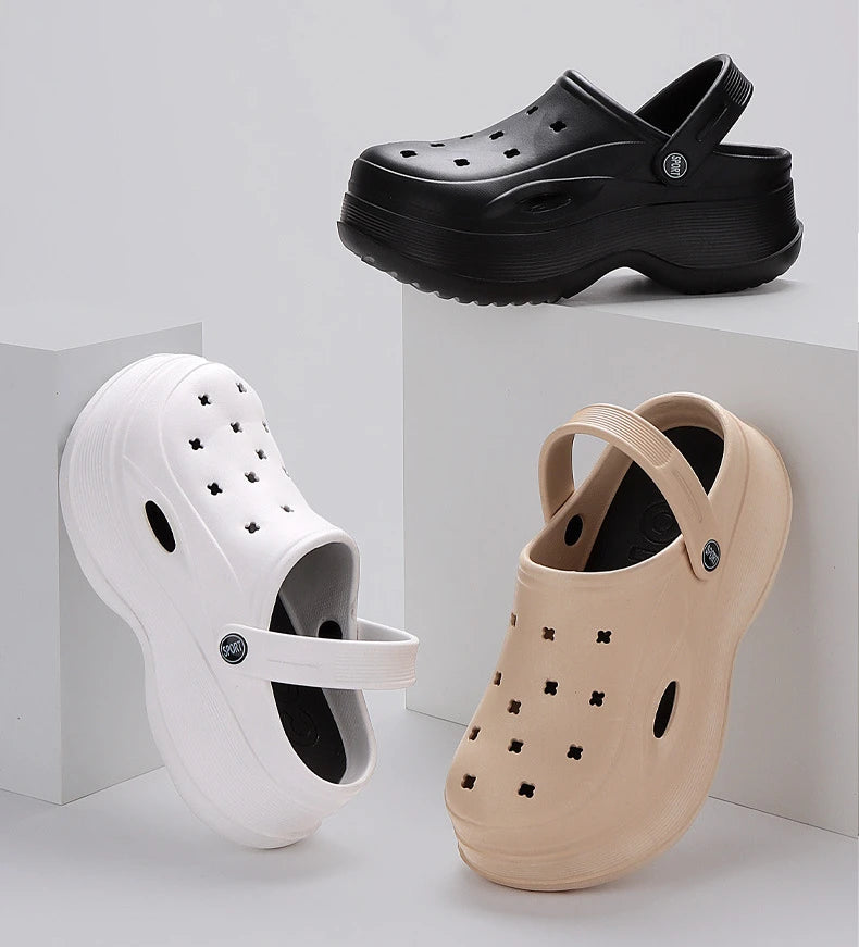 Chunky Platform Clogs Sandals for Women 2024 Summer Non-Slip Beach Slippers Woman Thick Bottom Eva Wedges Sandles Garden Shoes