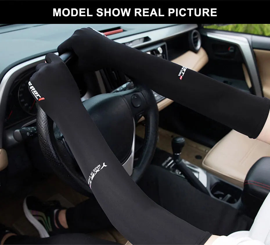 SEAMETAL Ice Silk Sun Protect Arm Sleeves High Elasticity Long Sleeves Ultraviolet-Proof Outdoor Car Driving Summer Cool Sleeve