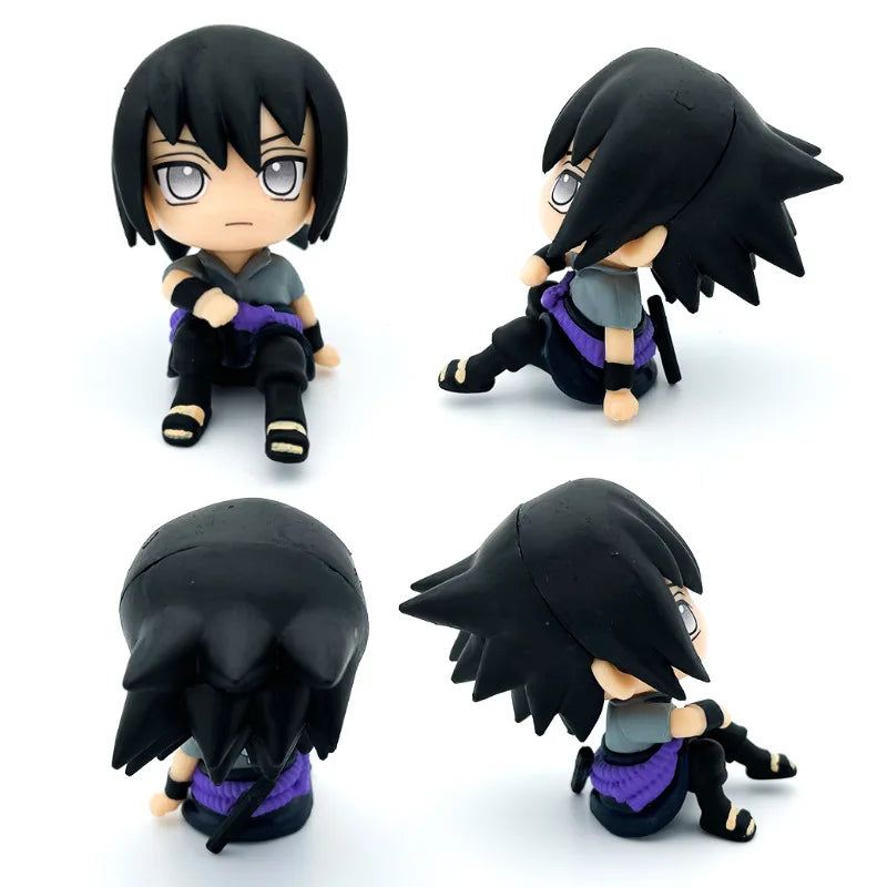 9cm Naruto Anime Figure Kakashi Naruto Action Figure Q Version Kawaii Sasuke Itachi Figurine Car Decoration Collection Model Toy