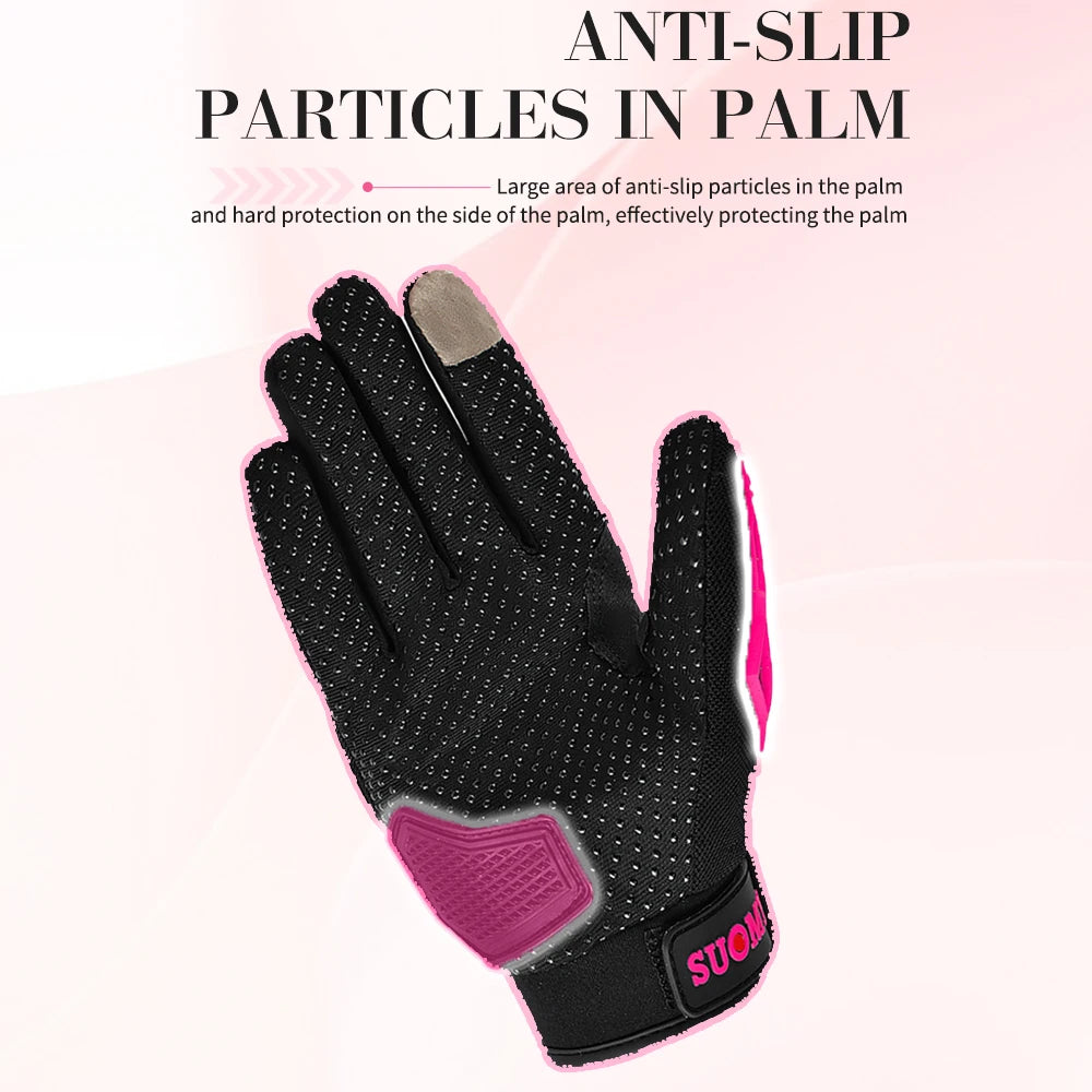 Suomy Lady Pink Motorcycle Gloves Summer Women Breathable Motocross Racing Gloves Motorbike Bicycle Cycling Moto Gloves Female