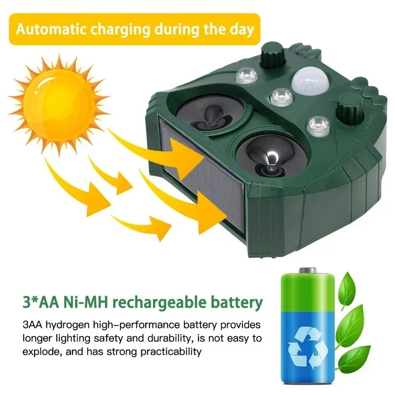 1 PC Garden Solar Powered Outdoor Animal Repeller Motion Sensor Flash Light Dog Cat Raccoon Rabbit Animal Dispeller
