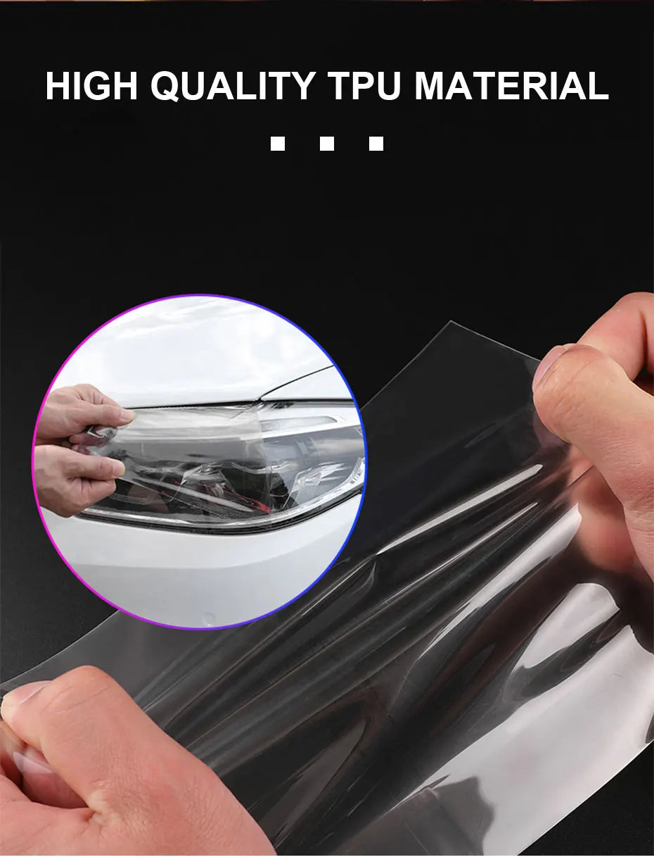 BLALION Photochromic Car Headlight Film TPU Anti Scratch Repairing HD Headlight Film Black/Purple Headlamp Protective Sticker