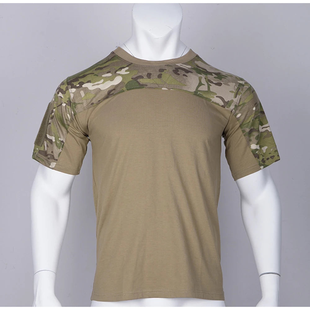 Tactical T-shirt Summer Short Sleeve Top Tee Outdoor Casual Tshirt Clothing Workout Camouflage T Shirt Men Clothing