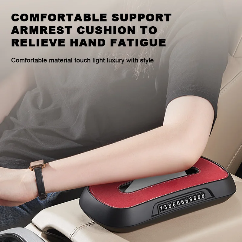BLALION Car Tissue Box with Temporary Parking Card Sun Visor Backseat Tissue Holder Leather Case Auto Interior Accessories