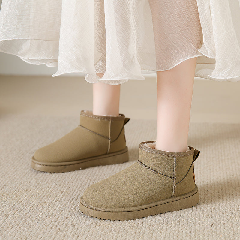 Snow Boots Women's Short Tube Thickened Cotton Shoes Non-slip Winter New Shoes Student Women's Shoes 2023 Black Boots