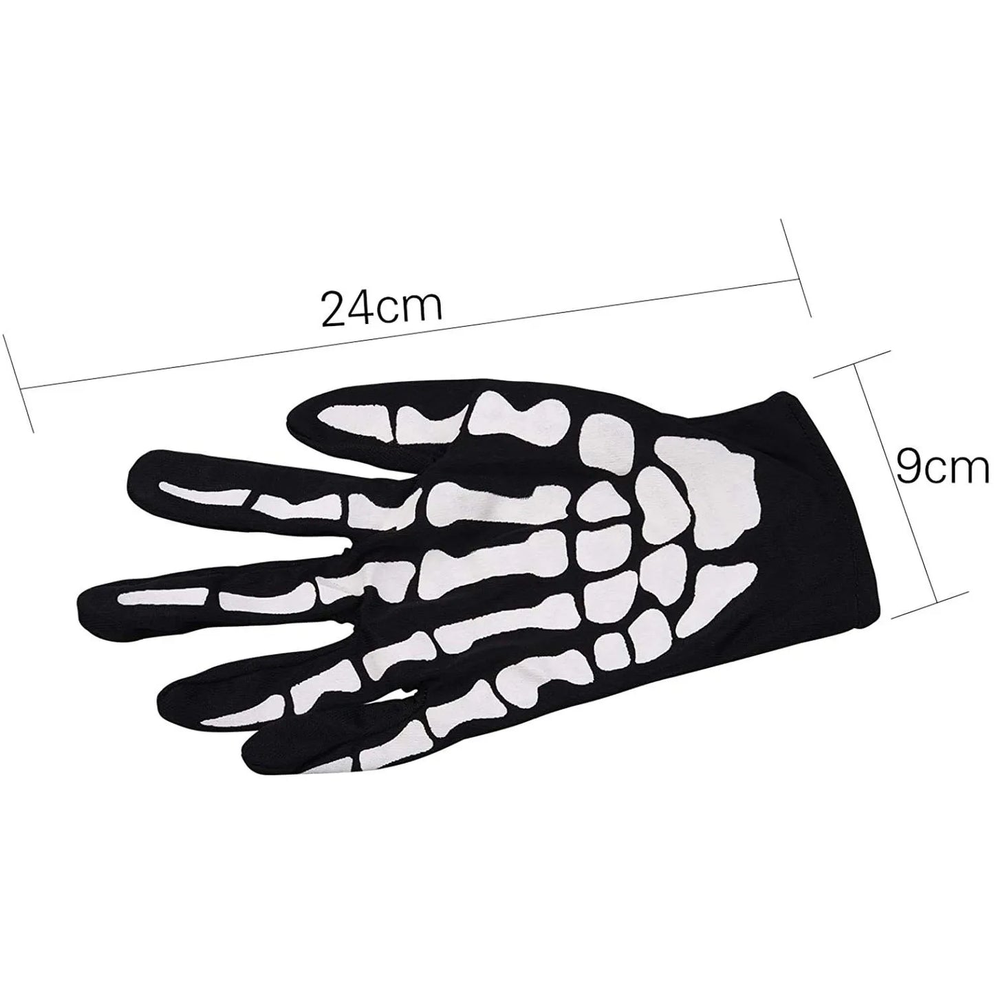 Halloween Skeleton Gloves Unisex Adult Full Finger Short Gloves Women Stretch Cosplay Goth Mittens Party Accessorie