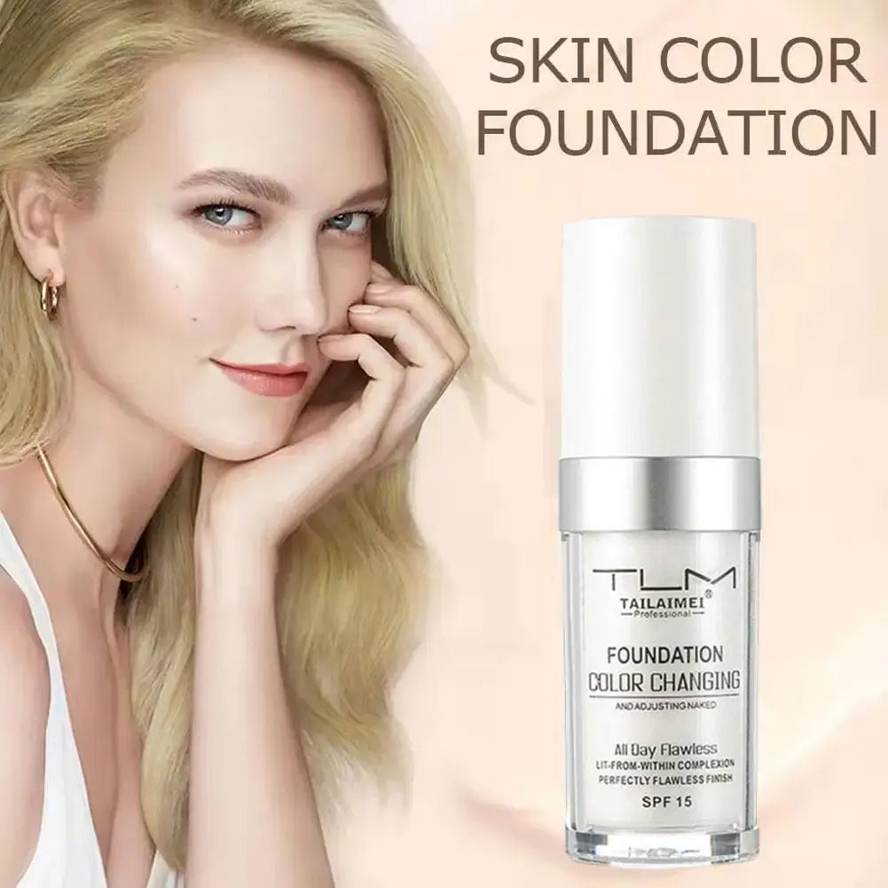 Magic Color Changing Liquid Foundation Matte Long-lasting Moisturizing Foundation Brightens Full Coverage Concealer Foundation