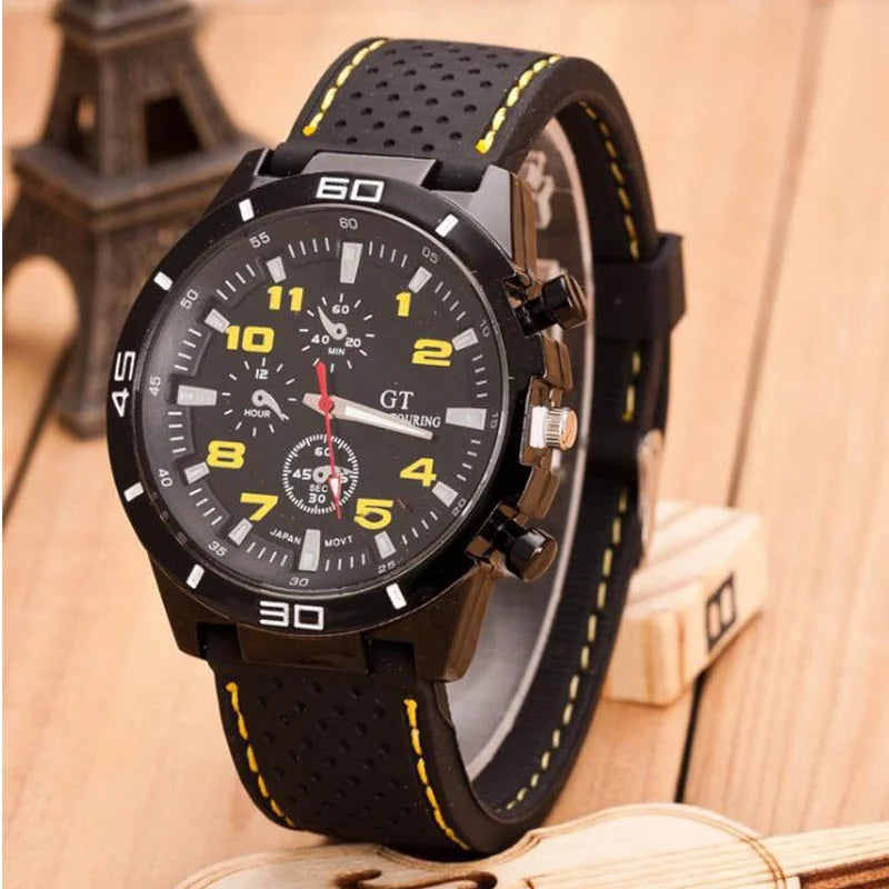 Kegllect Men Quartz Watch Silicone Strap Business Fashion Watches