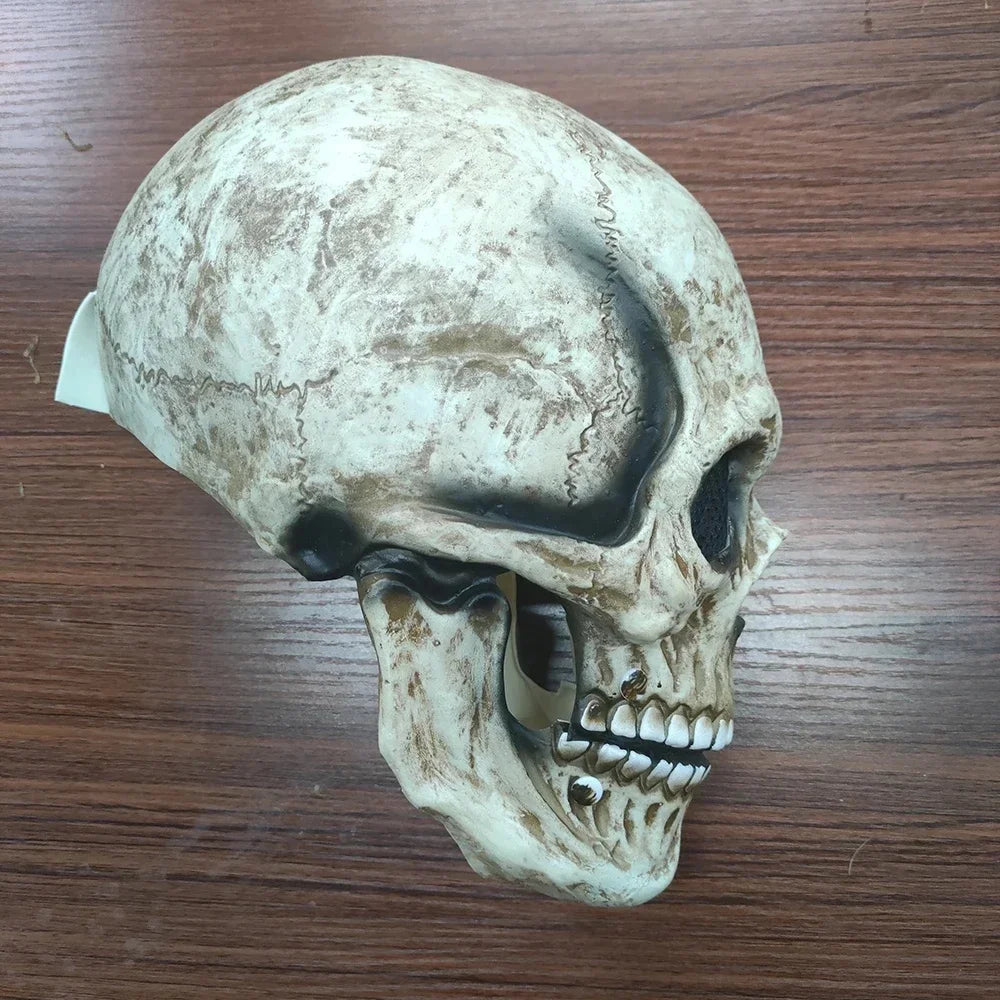 Halloween Mask Latex Mask Skull Mask Horror Decoration Full Head Skull Mask Helmet Movable Jaw Masque Gifts Party Costume Mask