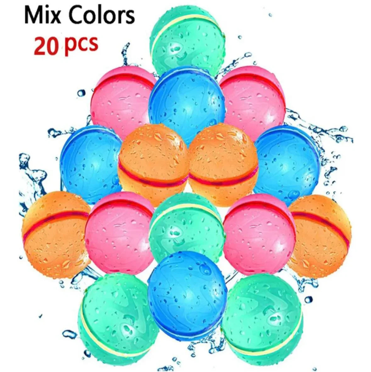 Reusable Water Balloons Magnetic Quick Fill Water Balloon Refillable Self Sealing Water Bomb Splash Balls for Kids Swimming Pool