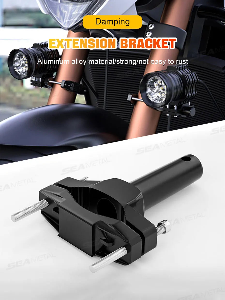BLALION Universal Mount Bracket For Motorcycle Bumper Modified Headlight Stand Spotlight Extension Pole Frame Extension Bracket