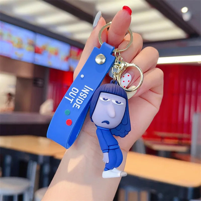 New Inside Out 2 Keychain Kawaii Disney Movie Anime Anxiety Ennui Envy Cute Girls Creative Bag Pendant Car Keychain Toys Gifts