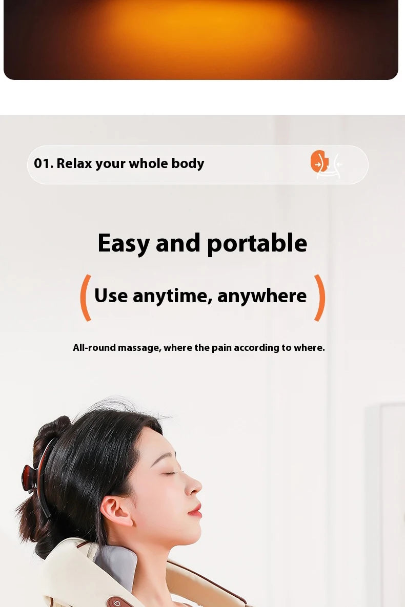 Neck and Shoulder Massager Wireless Shoulder and Back Kneading Massage Shawl Trapezius Neck Cervical Masajeador