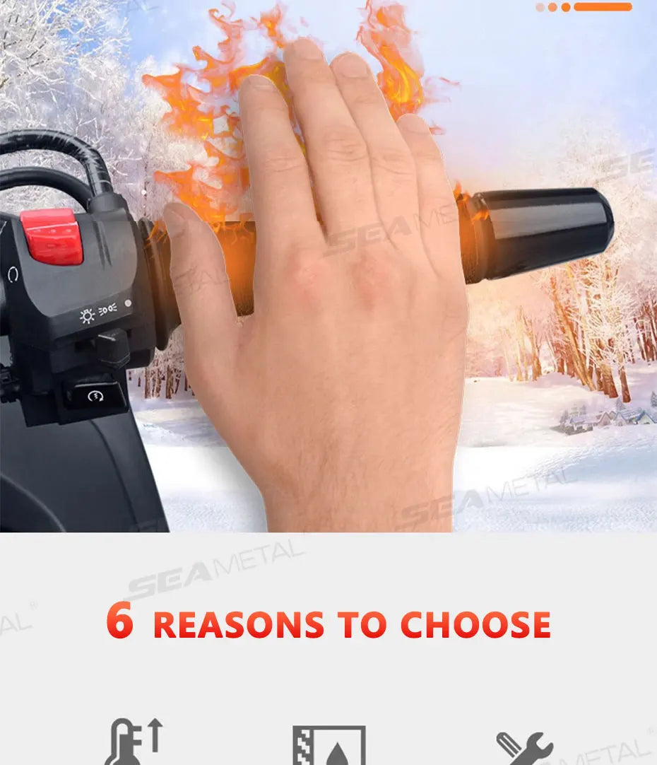 BLALION 12V 3-Gear Motorcycle Heated Hand Grip Adjustable Thermal E-bike ATV Handlebar Heater Warmer Kit Motorcycle Accessories