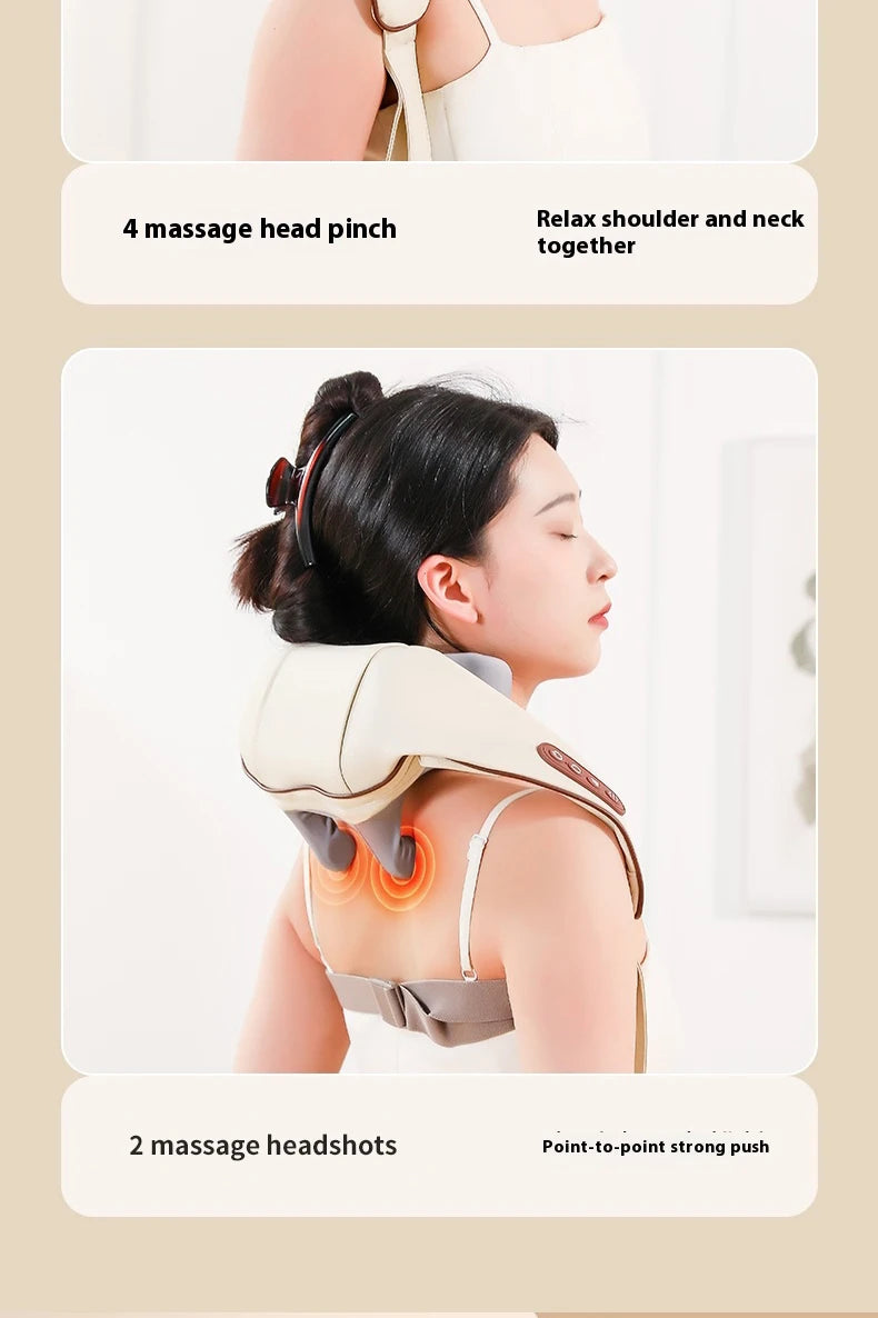 Neck and Shoulder Massager Wireless Shoulder and Back Kneading Massage Shawl Trapezius Neck Cervical Masajeador