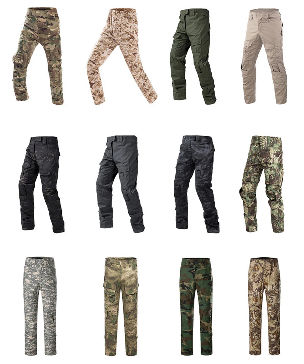 Tactical Camouflage Pants Outdoor Hunting Training Suit Combat Pants Ripstop Cargo Pants Men's Working Clothing Hiking Trousers