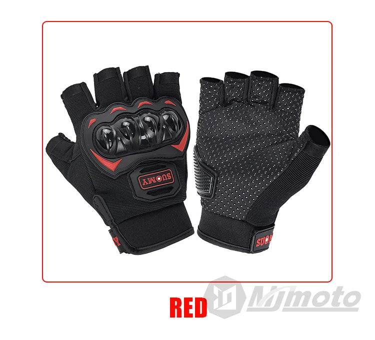 SUOMY Summer Half Finger Motorcycle Gloves Shockproof Non-slip Motocross Racing Fingerless Gloves Moto Biker Cycling Gloves
