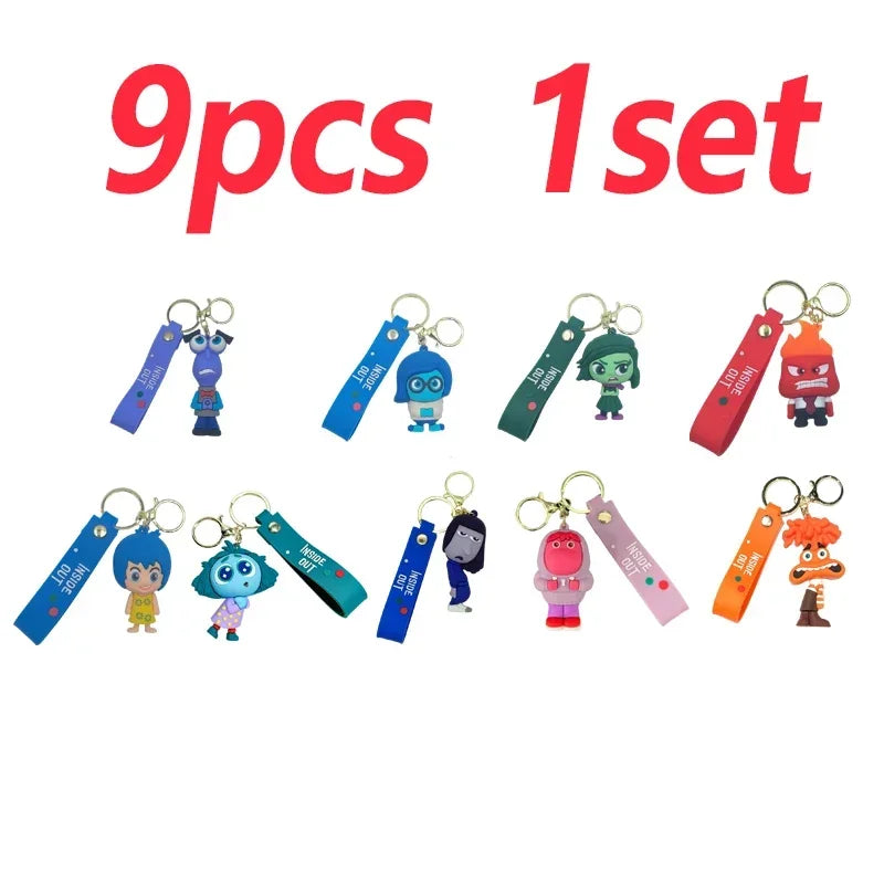 1-40PCS wholesale Inside Out 2 keychain Plush Cartoon Character keychain Pendant Personality Creative Glue Doll Small Pendant