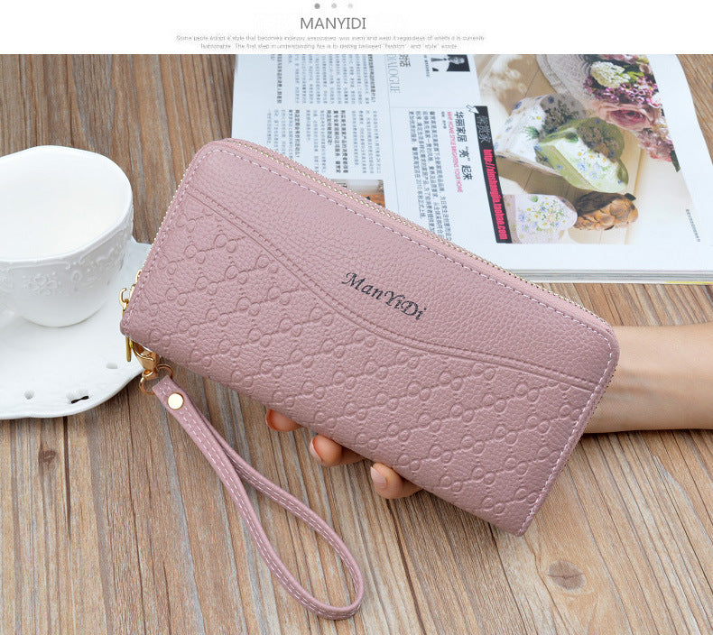 New Long Women's Wallet Female Purses Tassel Coin Purse Card Holder Wallets Double Zipper Pu Leather Clutch Phone Bag