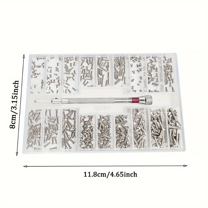 500Pcs Mini Screws Set Micro Laptop Computer Screw Sunglass Watch Tablet Glasses Repair Screws Hardware Tools