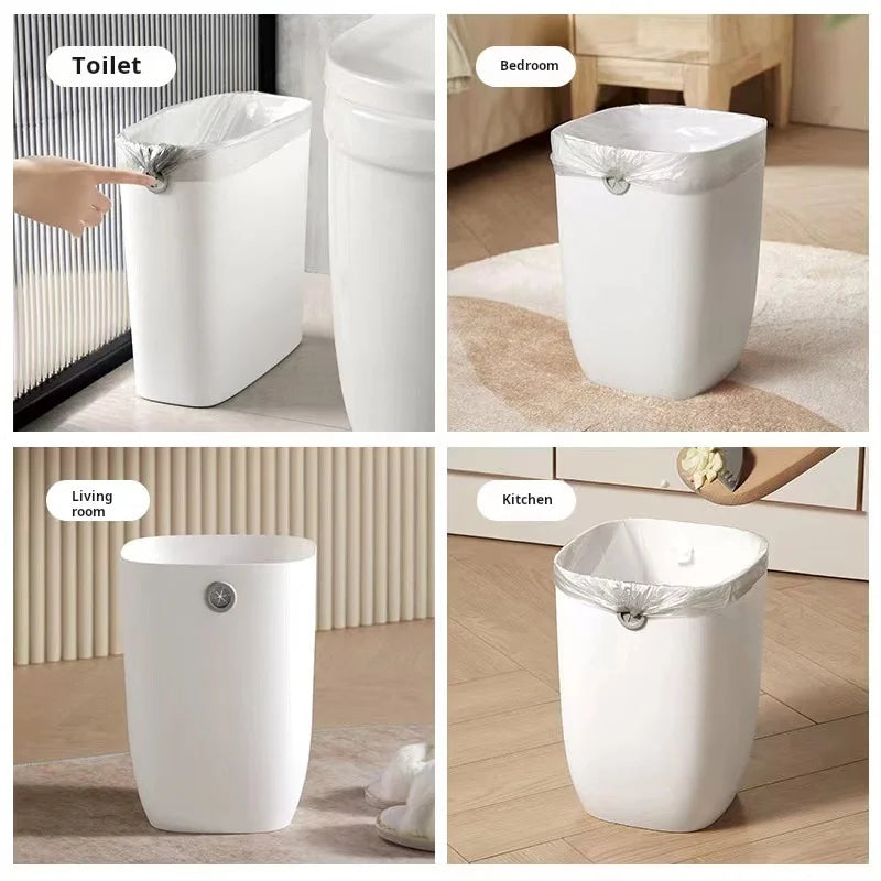 Trash can, large capacity living room, bedroom, garbage basket, kitchen, trash can, pressure-free ring, large paper basket