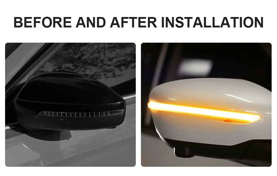 BLALION Car Rearview Mirror Turn Signal Light Running Light Steering Flow Light Start Scanning DRL Light Conversion Light Strip