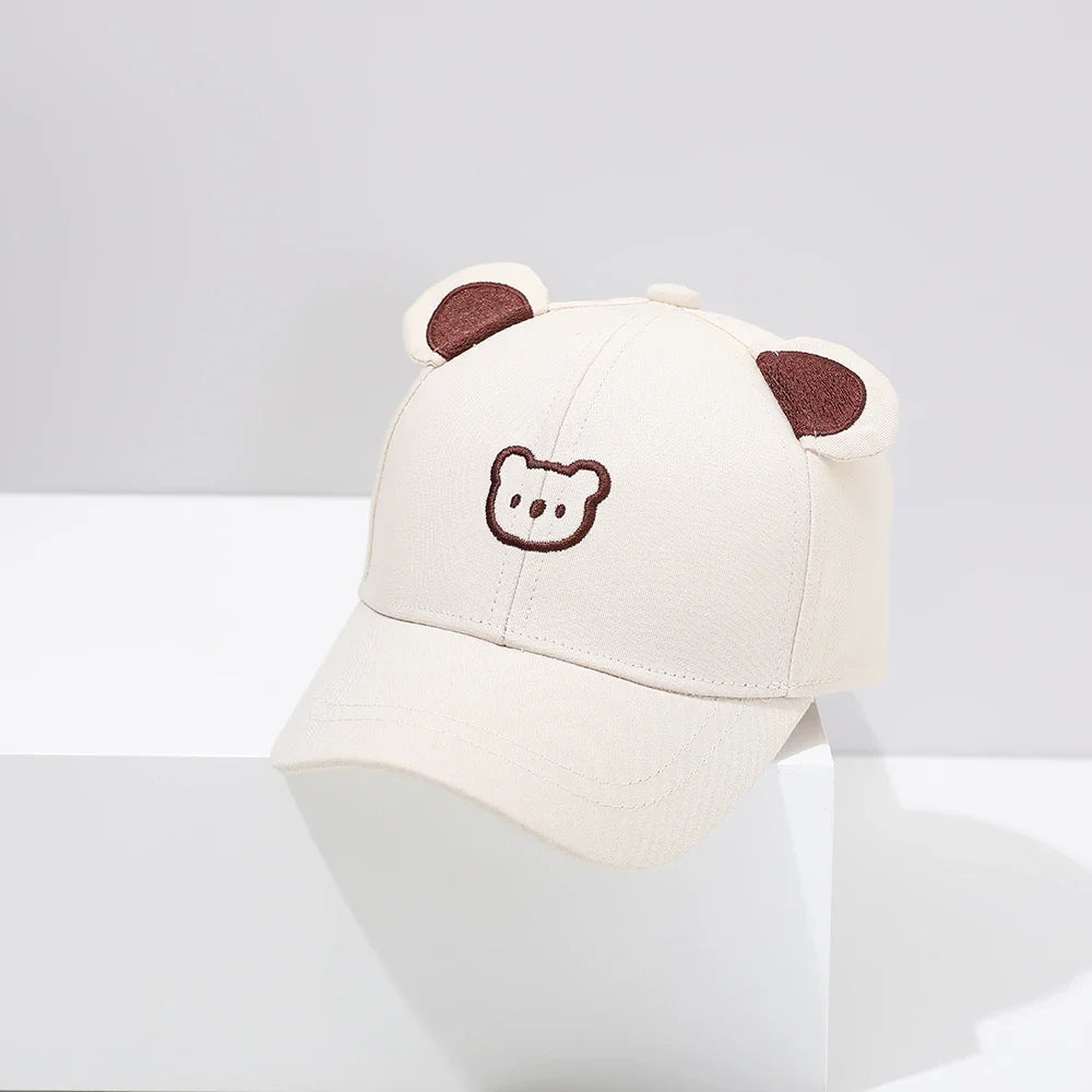 Baby Baseball Cap for Boys and Girls Visor Outdoor Snapback Hat Cartoon Cute Bear Toddlers Baseball Hat Summer Sun Hats for Kids
