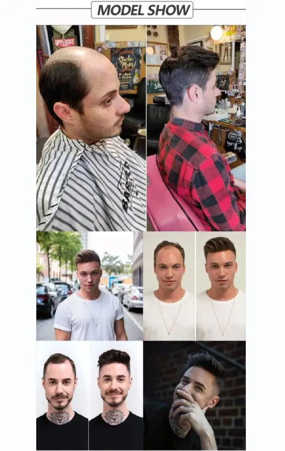 Toupee for Men Mono & NPU Human Hair Pieces Hair units Male Hair Replacement System Hair Prosthesis