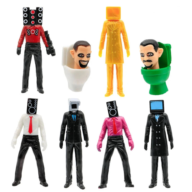 Skibidi Toilet Man Camera Man Figure TV Man Speaker Man Model Cameraman Action Figures Decorations PVC Doll Toy Collectible