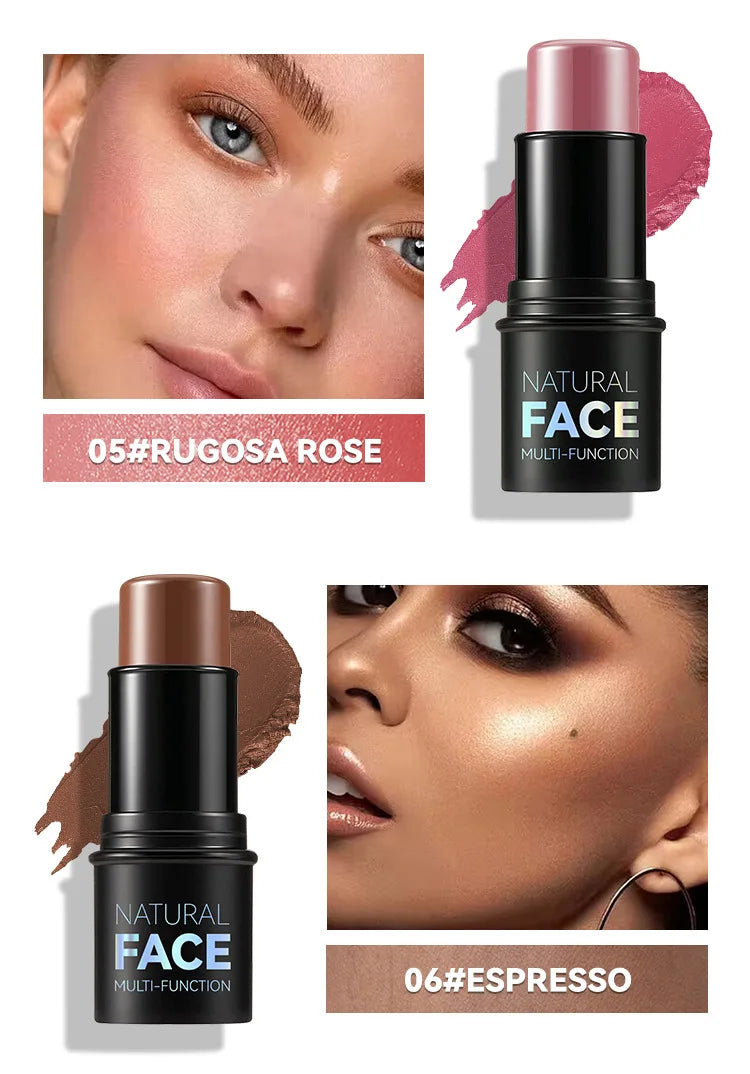 Magic Blush Stick Cheek Lip Tinted Moistured Blush Stick Silky Brighten Blush Cream Blusher Cosmetics Tubes Matte Contour