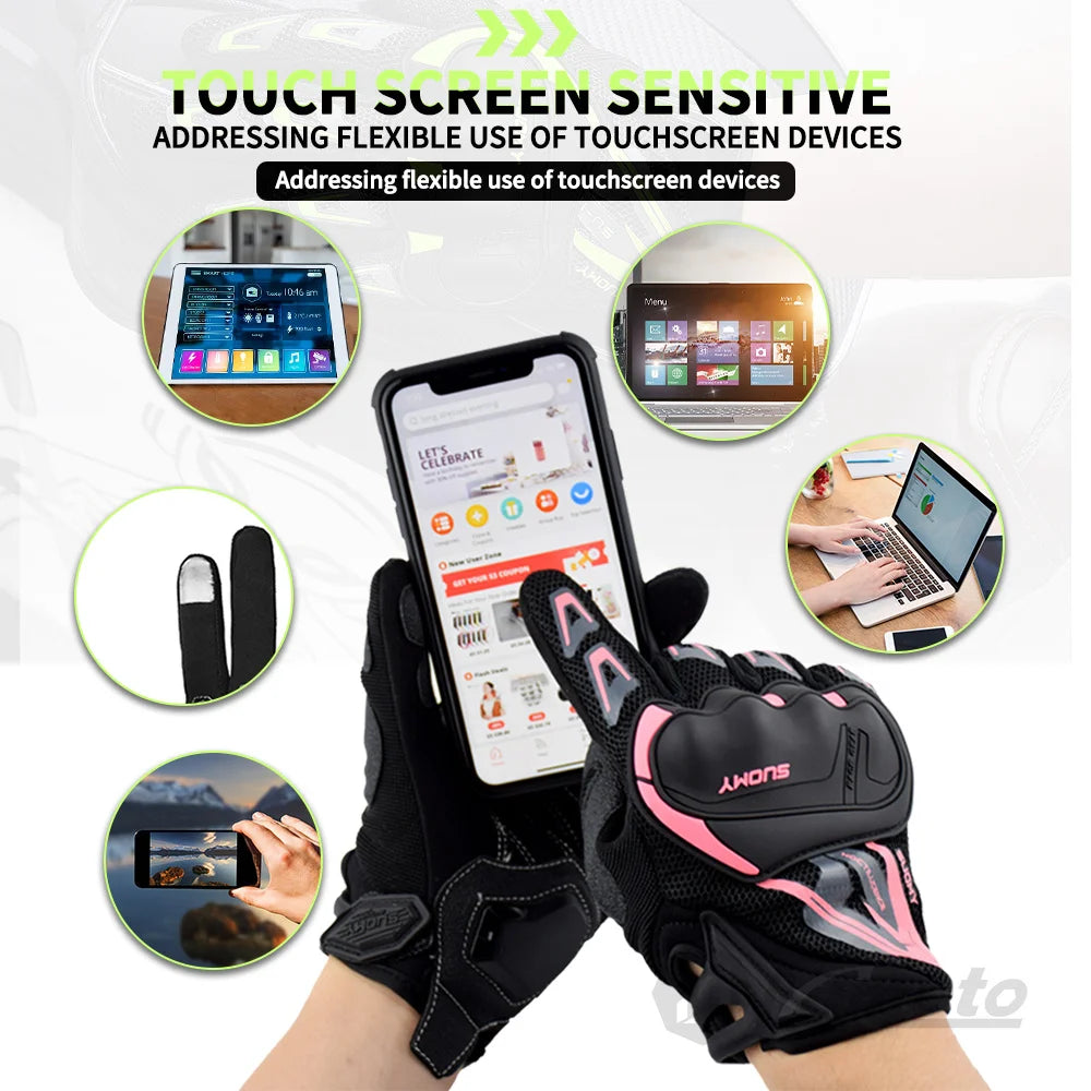 Suomy Motorcycle Gloves Men Women Summer Motorbike Racing Gloves Touch Screen Breathable Motocross Moto Biker Cycling Gloves