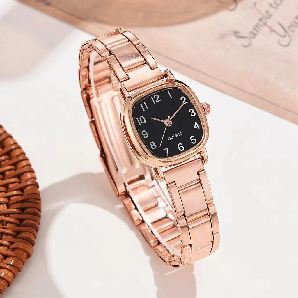 Women Fashion Scale Digital Watch Quartz Steel Band Watches