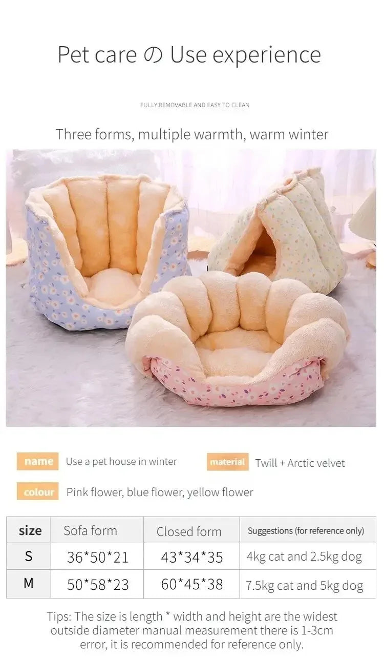 Pet Supplies for Winter Bed Cats Cartoon Kitten Warm Accessories Fluffy Plush Beds Goods House Accessory Basket Dog Puppy All
