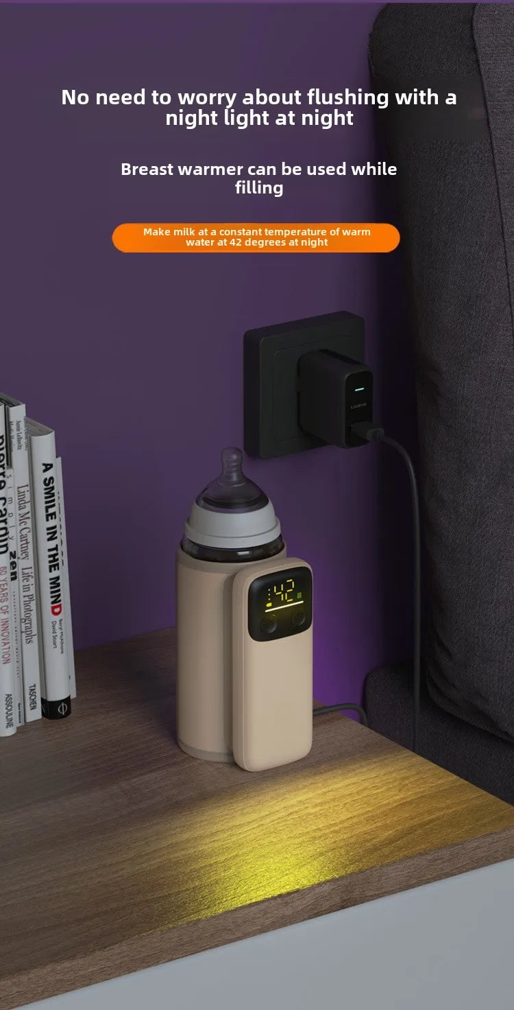 Wireless heating bottle thermos sleeve for winter hot milk and night milk artifact portable USB bottle warmer