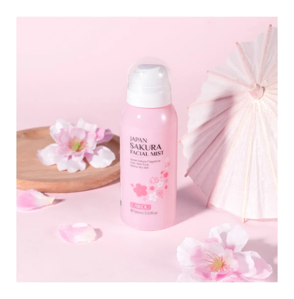 LAIKOU Sakura Facial Mist Toner Hydrating Moisturize Gentle Repair Brightening Skin Improve Glow Serum Toner Spray 100ml