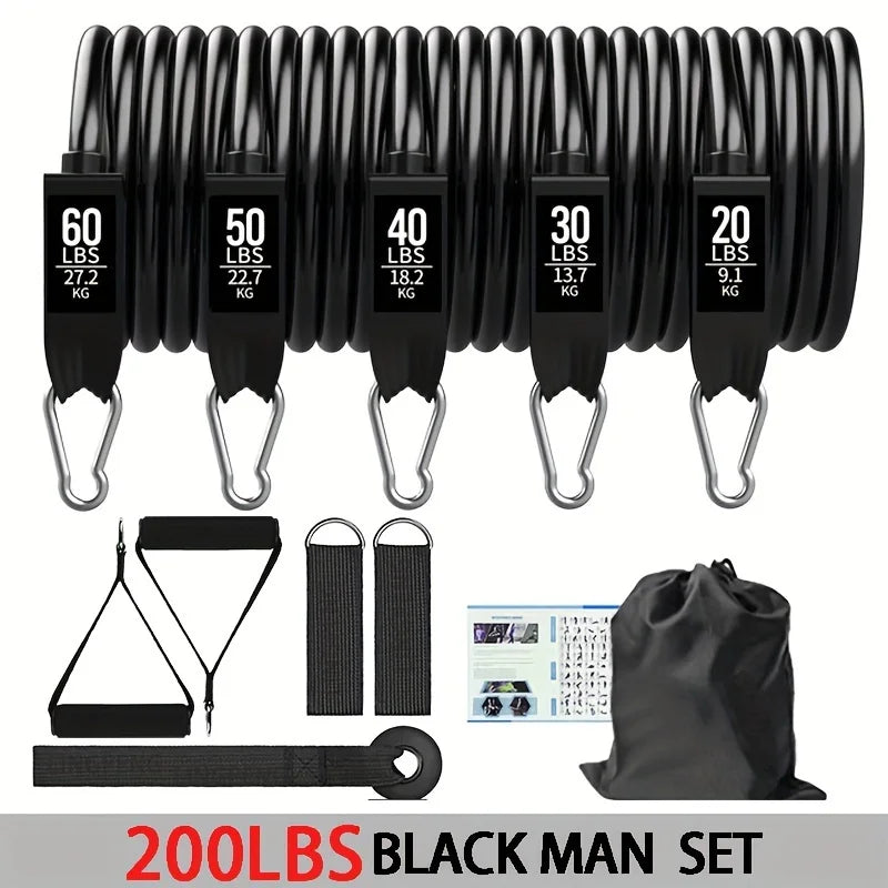 Wrapped Resistance Band Elastic Band Strength Training Rod Set Resistance Fitness Equipment Sports Belt Sports Equipment