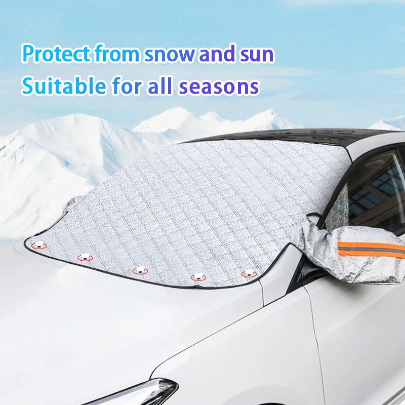 SEAMETAL Magnetic Car Snow Shield Frost Prevention Front Windshield Sunshade Thickened Snow Shield Car Cover For Car Accessories