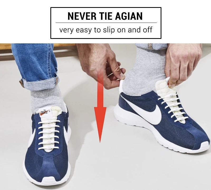 Portable Round Elastic No Tie Shoelace Silicone Laces For Men Women All Sneakers Fit Strap Shoe Lace
