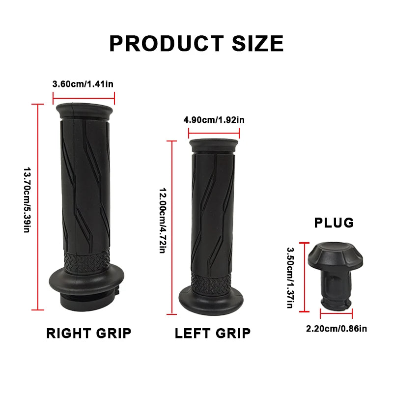 BLALION 7/8" 22mm Motorcycle Hand Grips Rubber Gel Grip with Bar End Plug For Yamaha NMAX 155/Y15/Y15ZR/SRL155/LC135/NVX155