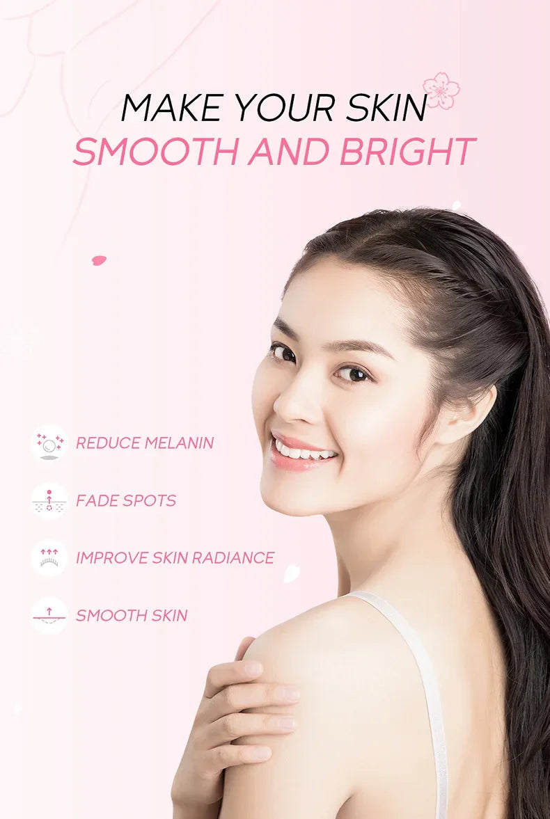 Laikou Sakura Body Whitening Lotion Dark Spot Remover For Underarms Knees Elbows Melanin Bleaching Lightening Cream 30g