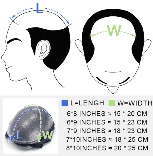 Toupee for Men Fine Mono Wavy Men Toupee Human Hair Replacement System Hair Prosthesis Natural Black Hair Units #1B