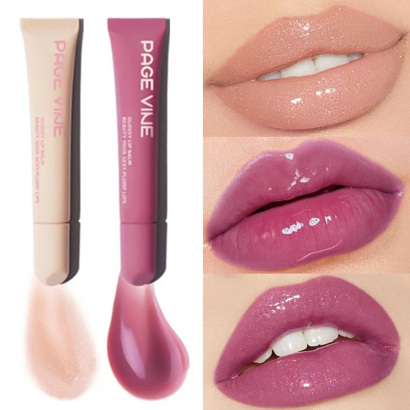 2-pack lip gloss moisturizing and long-lasting color development, smooth and glossy makeup set