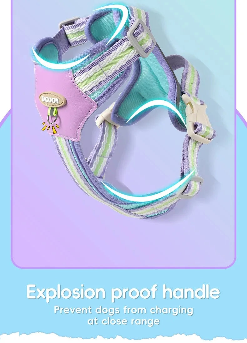 Puppy Harness Collar Dog Big Pet Tactical Vest Accessories Supplies Cats Chest Leash Dogs Pets Things Small Products Collars