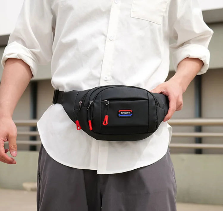 Men's Outdoor Sports Waist Bag, Mountaineering & Running Chest Bag, Waterproof Multifunctional Crossbody Bag