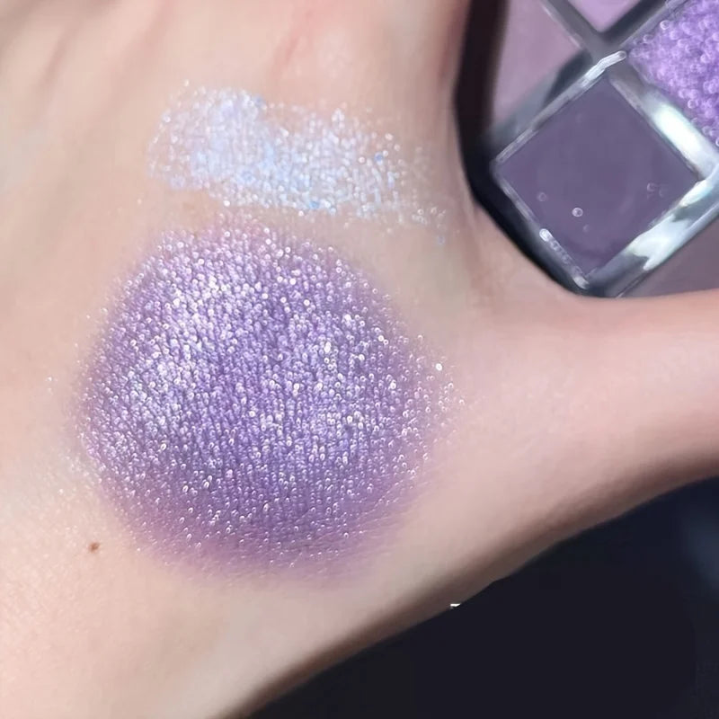 9 Color Pearlescent Girl's Dream Purple Eyeshadow Pearl Easy To Apply Color Changing And Long Lasting Eye Makeup Palette