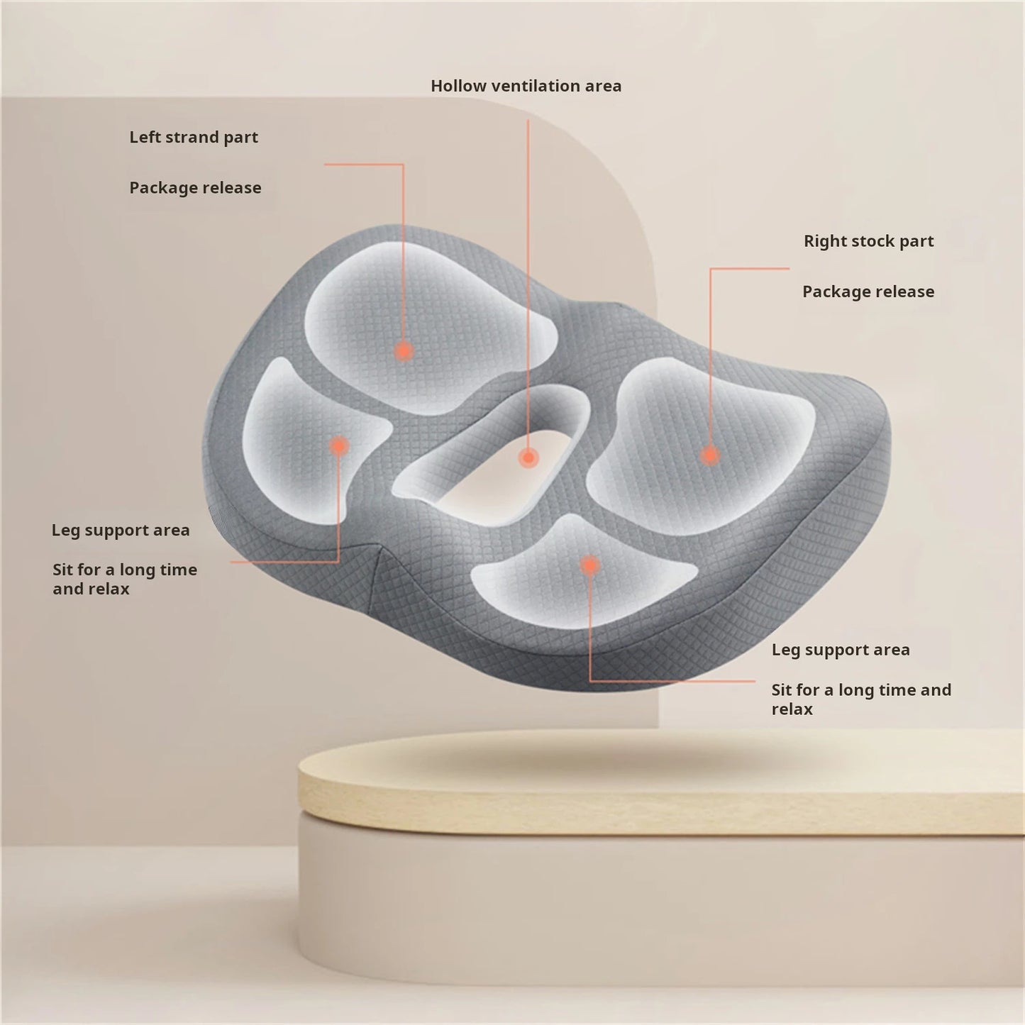 Seat cushion chair memory foam seat cushion butt hemorrhoids sedentary pregnant woman office chair cushion student breathable bu
